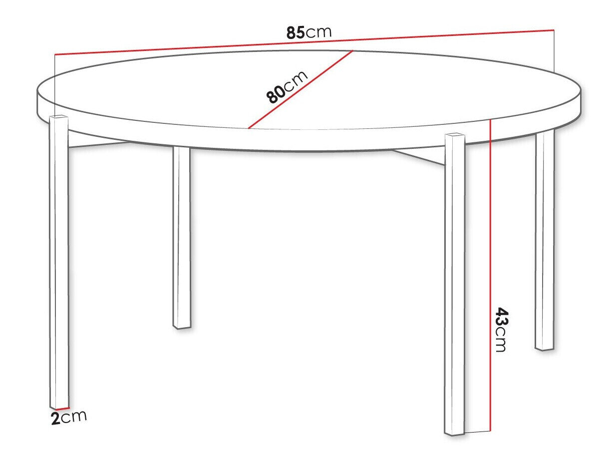 Table basse Providence 176 (Blanc brillant + Noir)