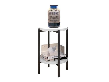 Table d'appoint Providence 179 (Blanc brillant + Noir)