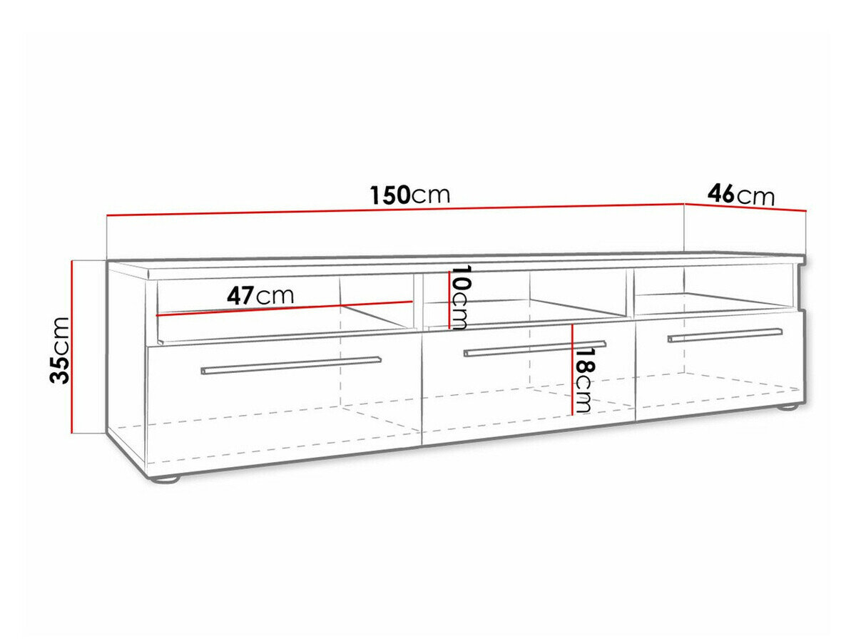 TV-bord Uva I (Hvid + Glansfuld hvid)