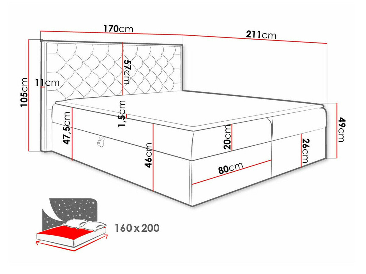 Boxspring Navis I (Wotan eik + Faro 14)