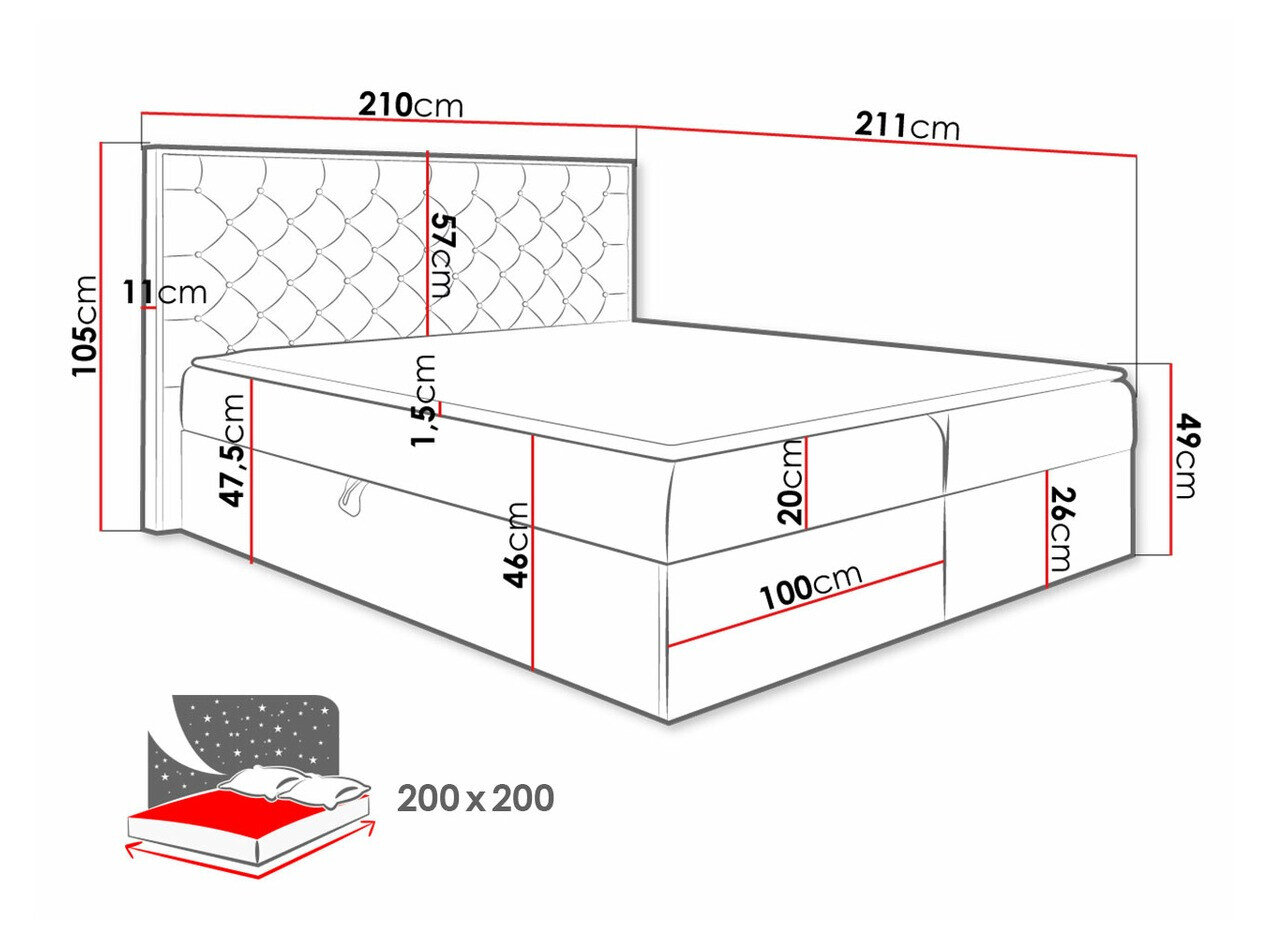 Boxspring Navis I (Wotan eik + Faro 4)