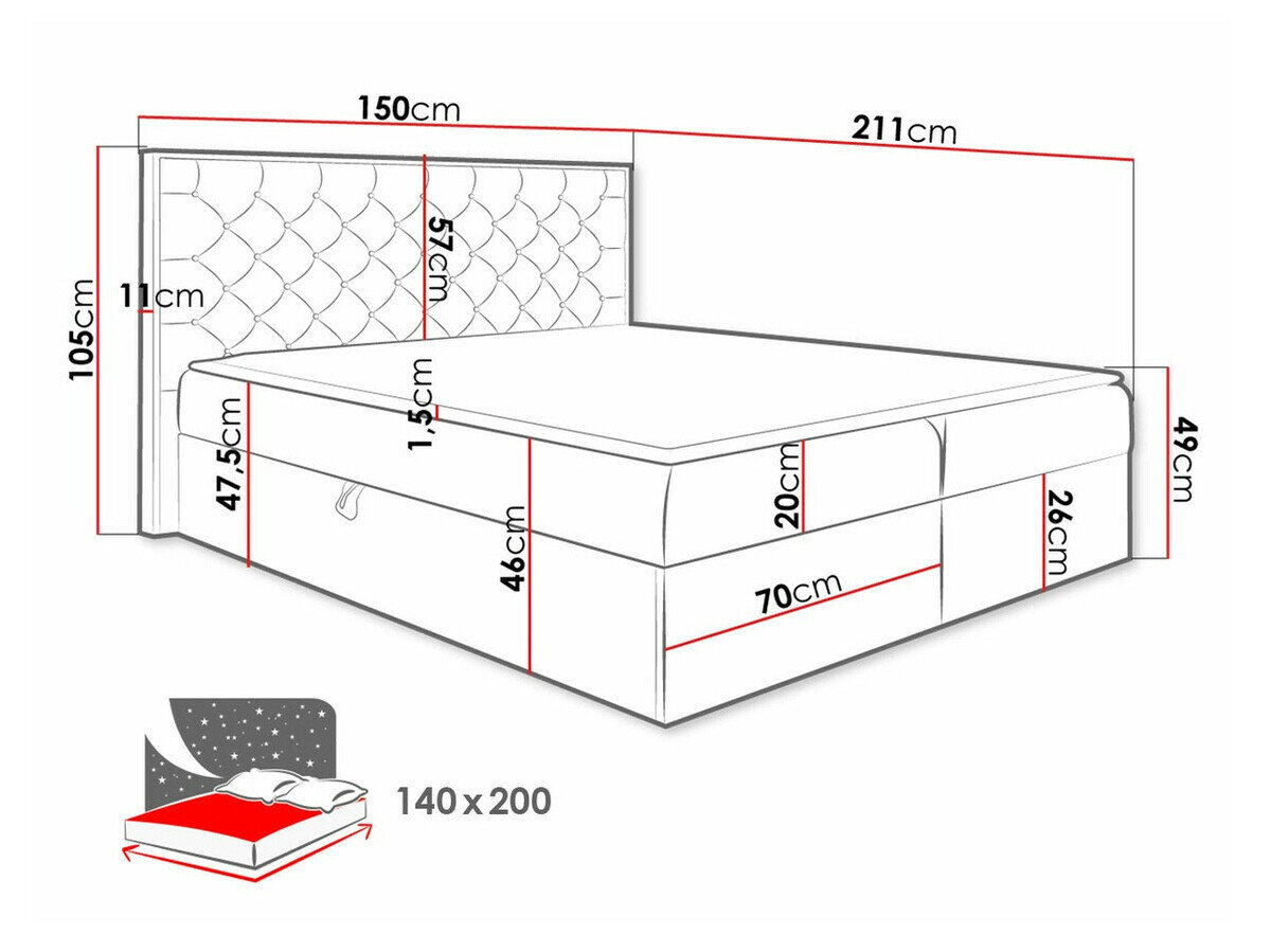 Boxspring Navis I (Wotan eik + Faro 5)