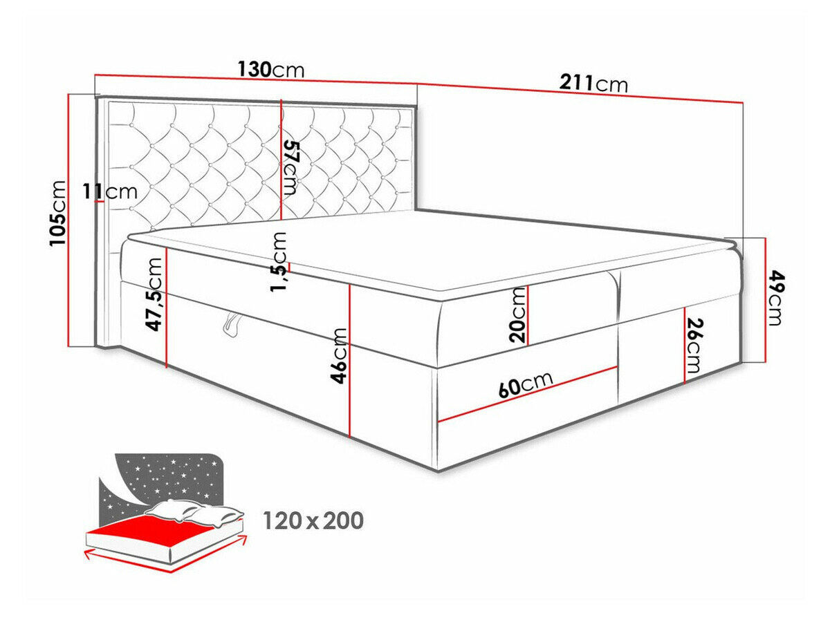 Boxspring Navis I (Wotan eik + Faro 7)