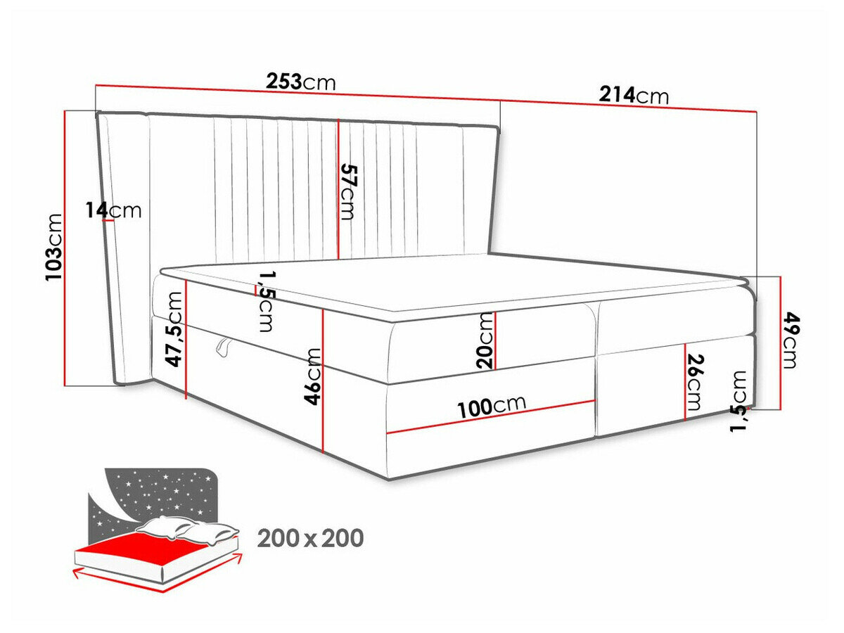 Boxspring Fenestra (Magic Velvet 2239)