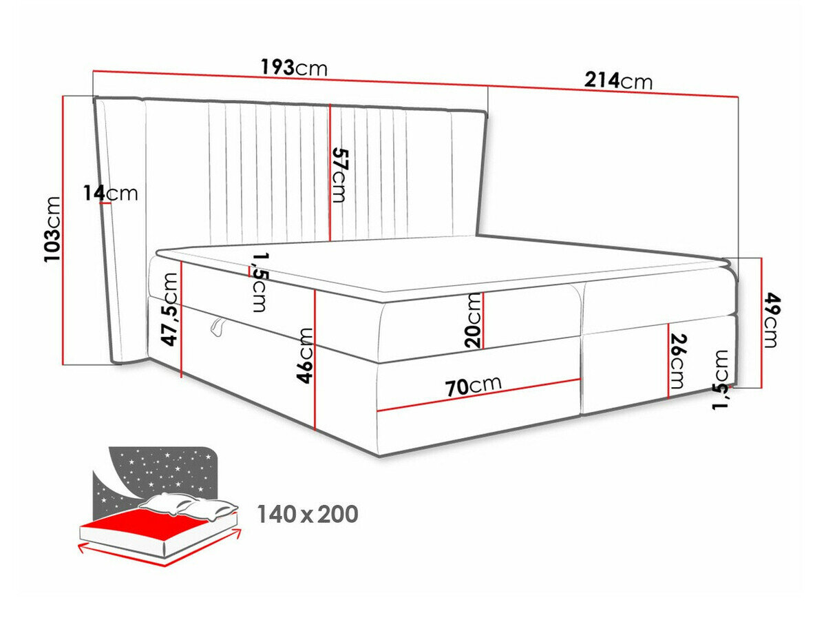 Boxspring Fenestra (Magic Velvet 2258)