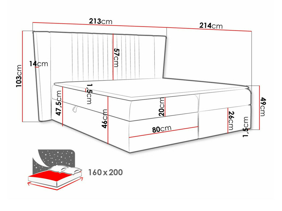Boxspring Fenestra (Magic Velvet 2258)