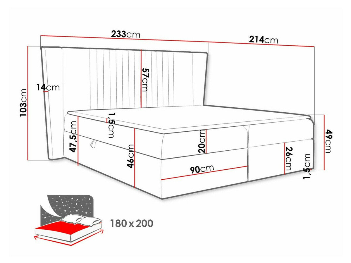 Boxspring Fenestra (Magic Velvet 2258)