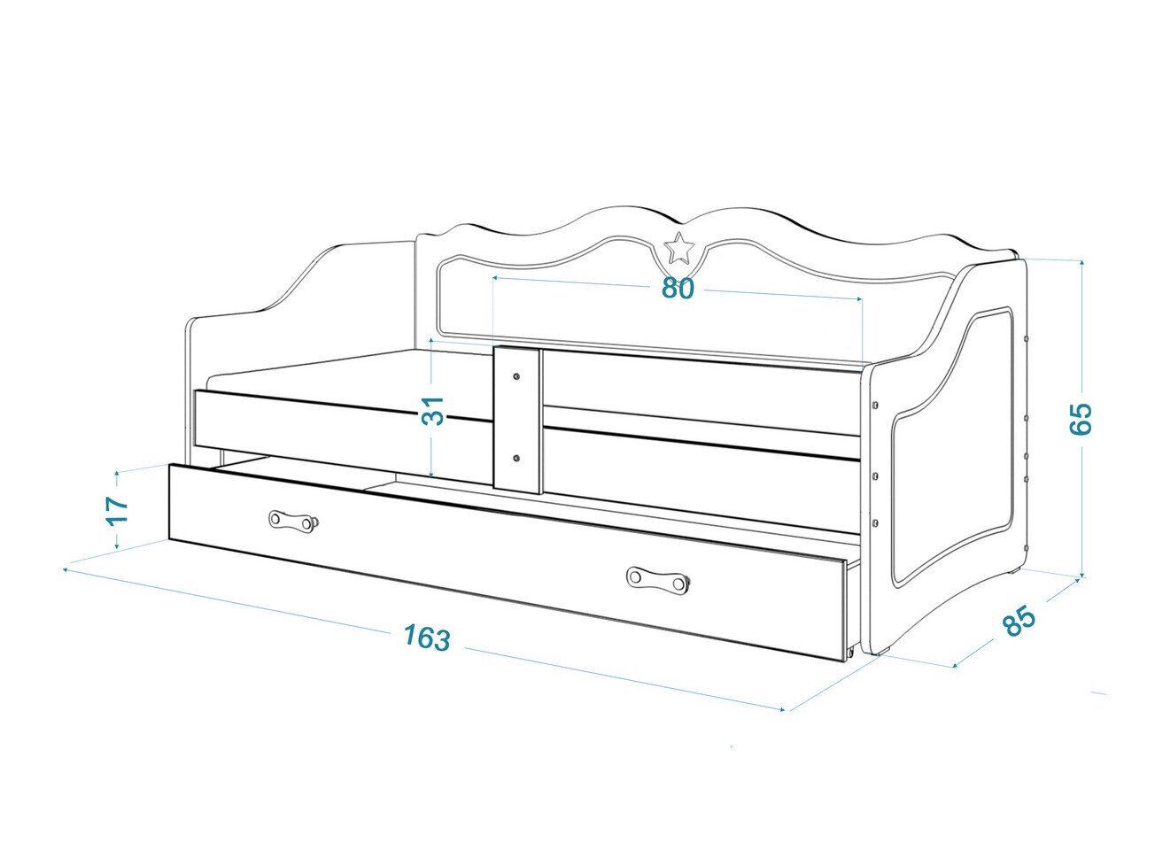 Seng Aurora 148 (Hvid)