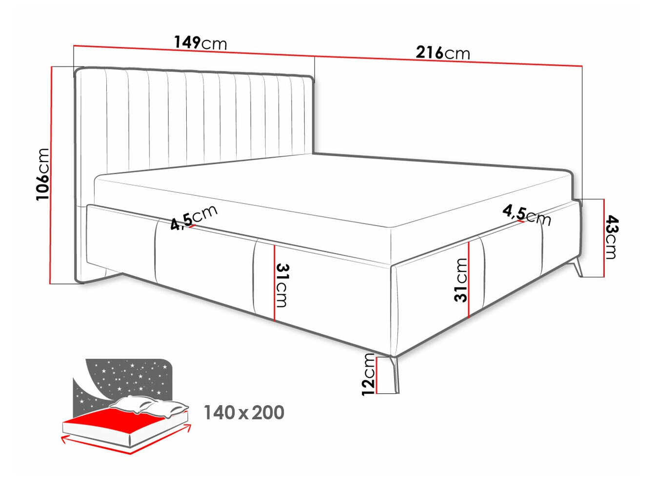 Bed ComfiDream Onana (Fresh 01)