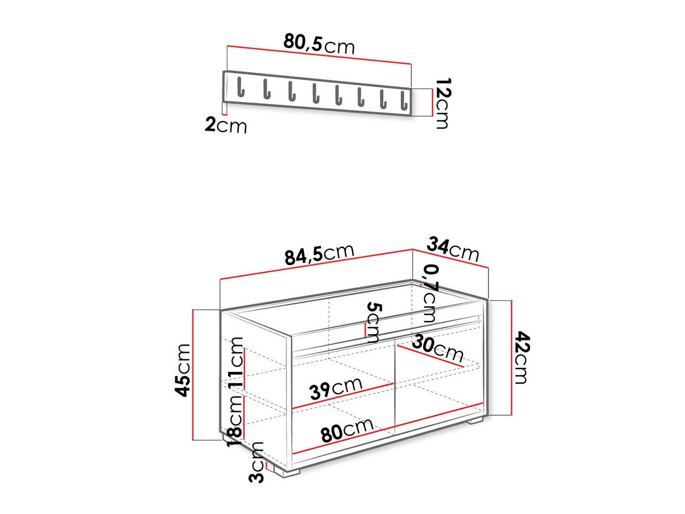 Esikukomplekt Comfivo Pinus IV (Valge + Manila 32)