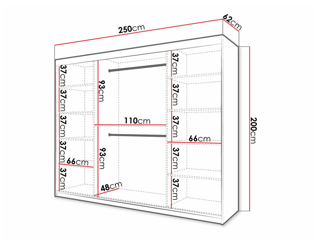 Garderobeskab Hartford 336 (Sort)
