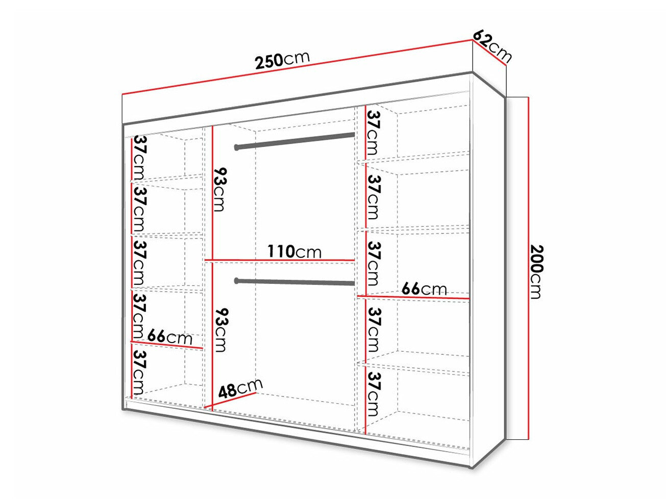 Kledingkast Hartford 339 (Wit)