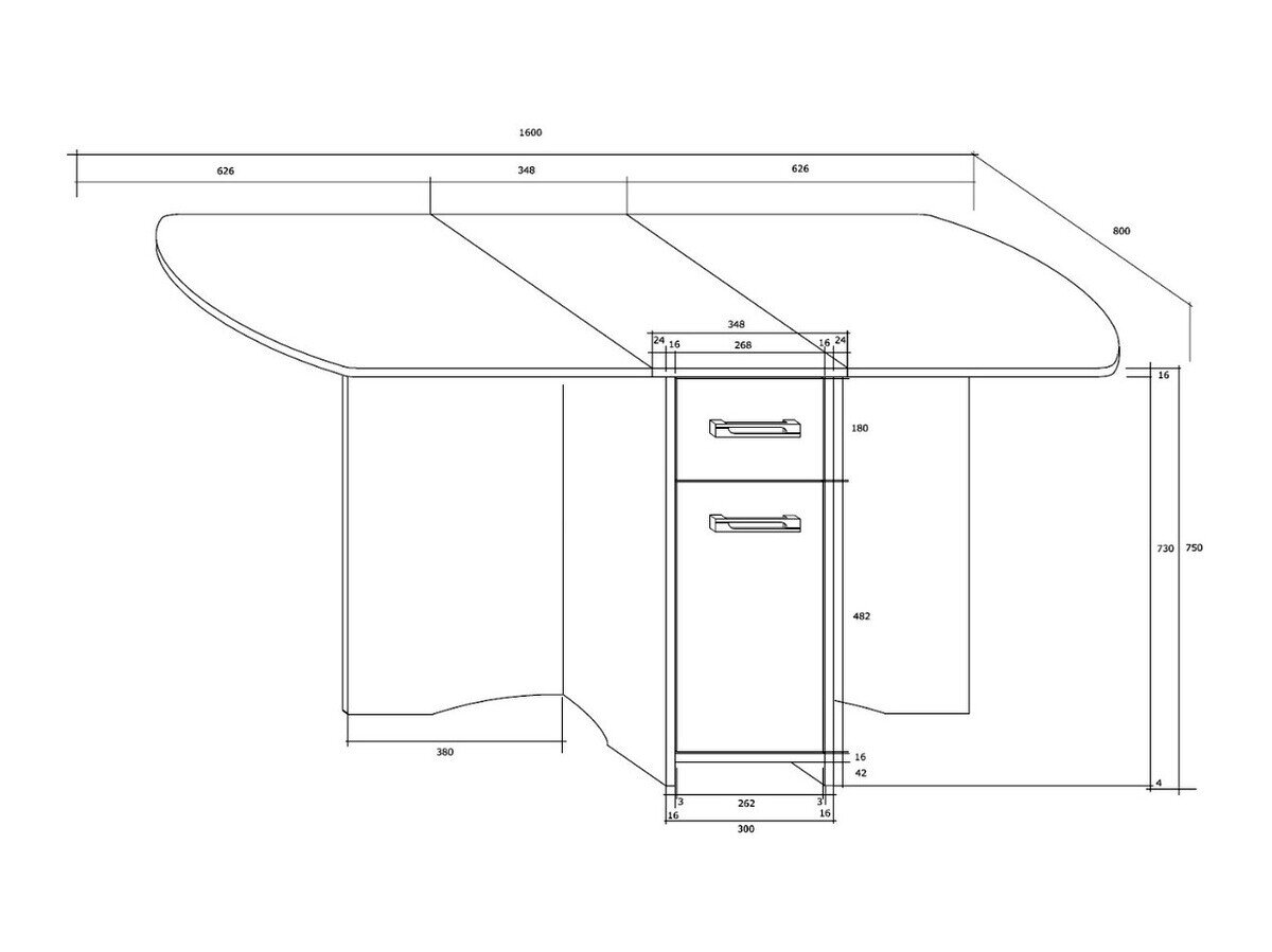 Klapbord Gilroy 105 (Sonoma eg)