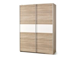 Kledingkast Cirveso 110 (Sonoma eik + Glanzend wit)