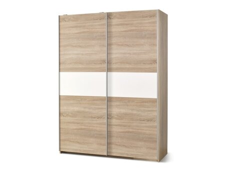 Kledingkast Cirveso 110 (Sonoma eik + Glanzend wit)