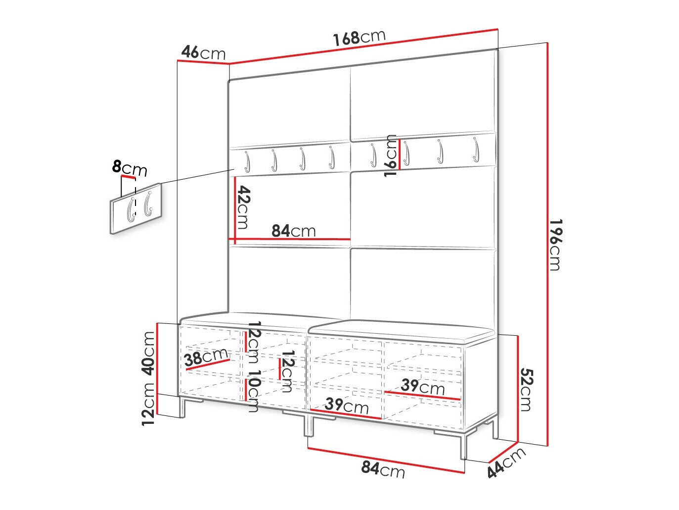 Entrésæt Nomal II (Craft egetræ)
