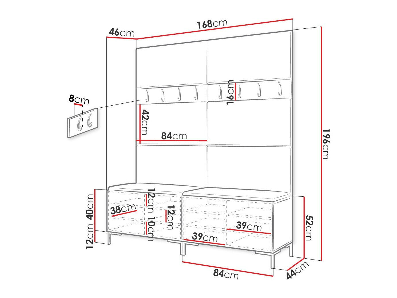 Entrésæt Tivsoa 101 (Hvid)