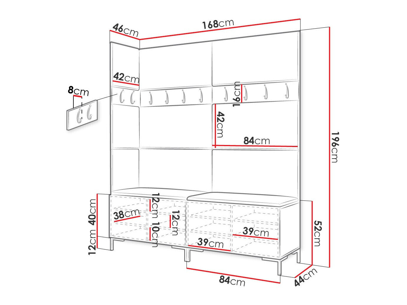 Entrésæt Tivsoa 104 (Sort)