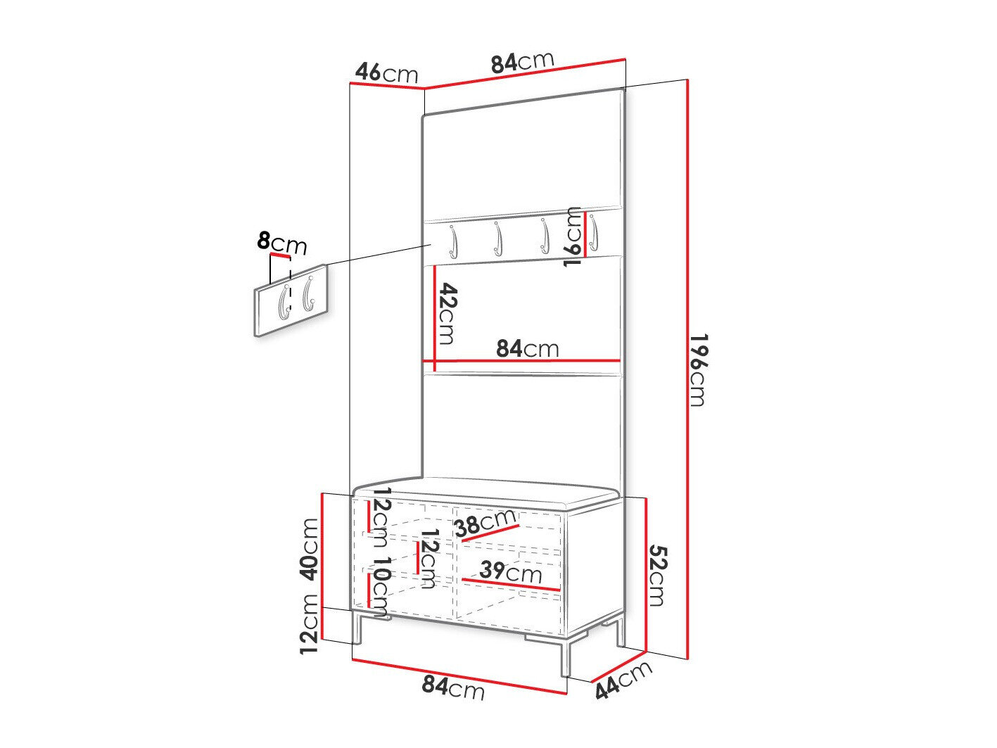 Gangmeubelset Nomal III (Craft eiken)