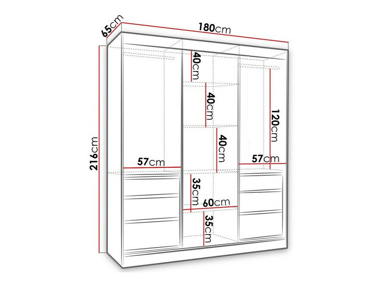Garderobeskab Toledo 120 (Lefkas eg + Sort)