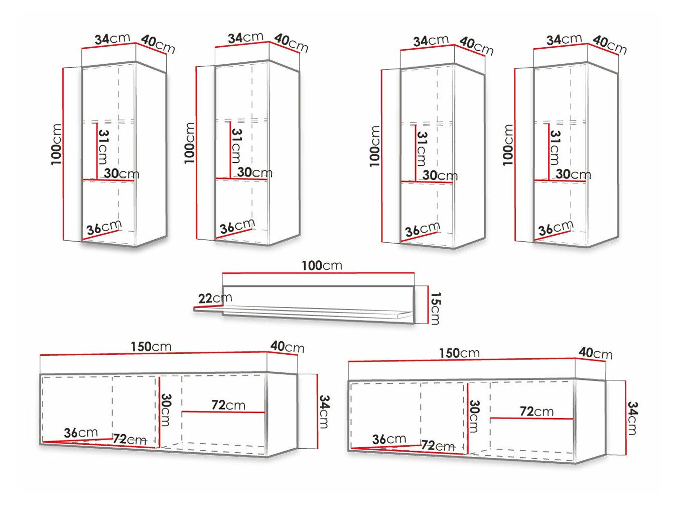 Stuemøbelsæt Elblaru 110 (Sort)