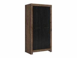 Kledingkast Dunfelu 111 (Klooster eik + Zwart eik)