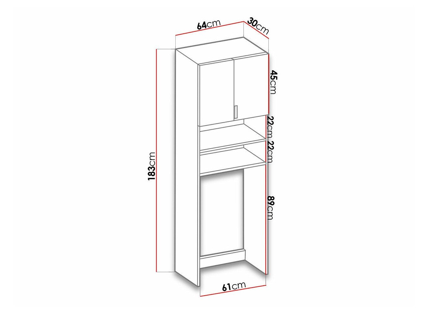 Reol til badeværelse Dover 114 (Hvid)