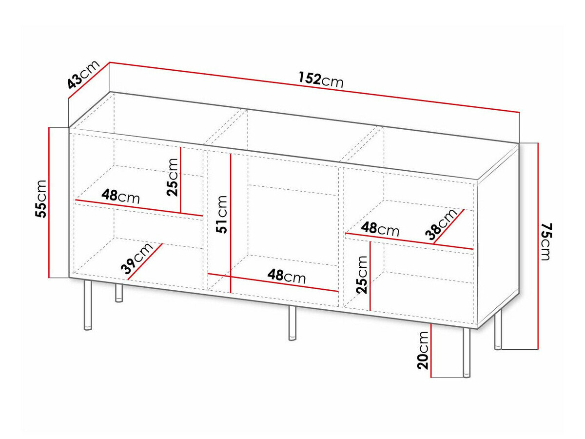 Skænk Charlotte 169 (Sort + Gylden)
