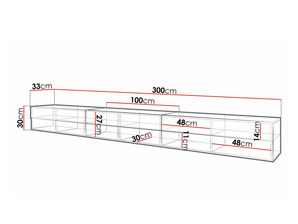 TV-bord Sarasota 144 (Hvid + Glansfuld hvid)