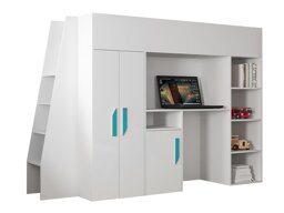 Hoogslaper Hartford 355 (Wit + Glanzend wit + Turquoise)