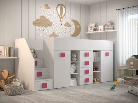 Hoogslapers Hartford 366 (Wit + Glanzend wit + Roze)
