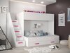 Lit superposé Hartford 356 (Blanc + Blanc brillant + Rose)
