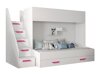 Lit superposé Hartford 356 (Blanc + Blanc brillant + Rose)