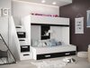 Lit superposé Hartford 356 (Blanc + Noir brillant + Blanc brillant)