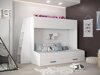 Lit superposé Hartford 357 (Blanc + Blanc brillant + Gris)