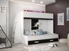 Lit superposé Hartford 357 (Blanc + Noir brillant + Blanc brillant)