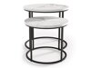 Salontafel set Houston 951 (Wit marmer + Zwart)