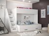 Stapelbed Hartford 356 (Wit + Glanzend wit + Grijs)