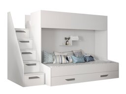 Stapelbed Hartford 356 (Wit + Glanzend wit + Grijs)