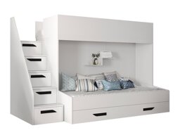 Stapelbed Hartford 356 (Wit + Glanzend wit + Zwart)