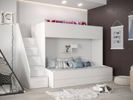 Stapelbed Hartford 356 (Wit + Glanzend wit)