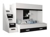 Stapelbed Hartford 356 (Wit + Glanzend zwart + Glanzend wit)