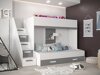 Stapelbed Hartford 356 (Wit + Grijs met glans + Glanzend wit)