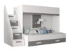 Stapelbed Hartford 356 (Wit + Grijs met glans + Glanzend wit)