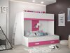 Stapelbed Hartford 357 (Wit + Glanzend roze + Glanzend wit)