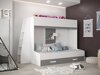 Stapelbed Hartford 357 (Wit + Grijs met glans + Glanzend wit)