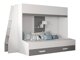 Stapelbed Hartford 357 (Wit + Grijs met glans + Glanzend wit)