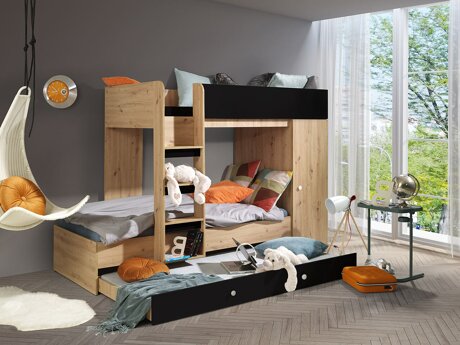 Stapelbed Hartford 360 (Artisan eiken + Zwart)