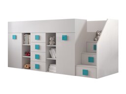 Hoogslaper Hartford 366 (Wit + Glanzend wit + Turquoise)