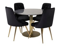 Eetkamerset Dallas 370 (Zwart + Gouden)